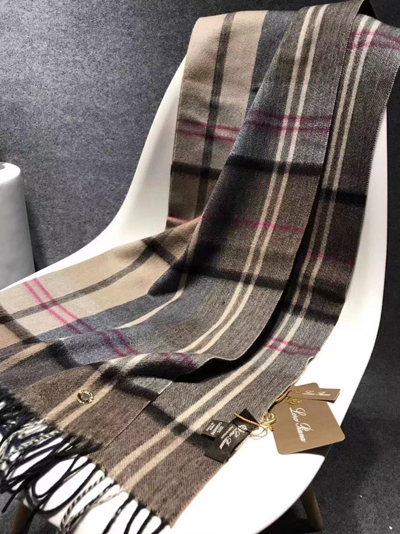 意大利lp原单尾货loropiana经典男士山羊绒条纹配色百搭围巾