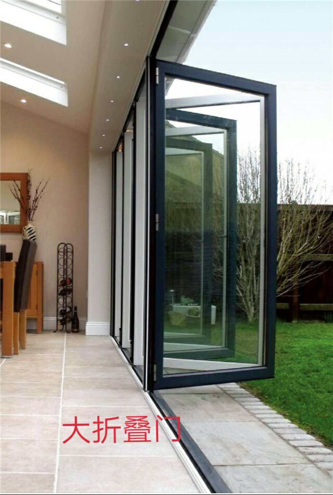 pt推拉平开大小折叠重型防台风手动自动百叶中空隔音弧形商用门已售