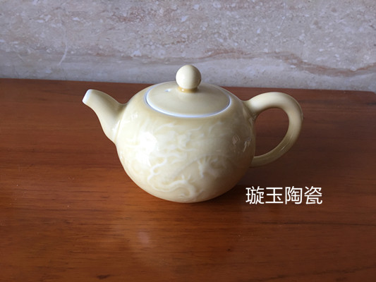 景德镇瓷器浮雕祥云双龙高温单颜色黄釉功夫泡茶壶茶具在类目 餐饮具, 茶具, 茶壶中 - 来自Buy2taobao.com提供专业的淘宝代购服务