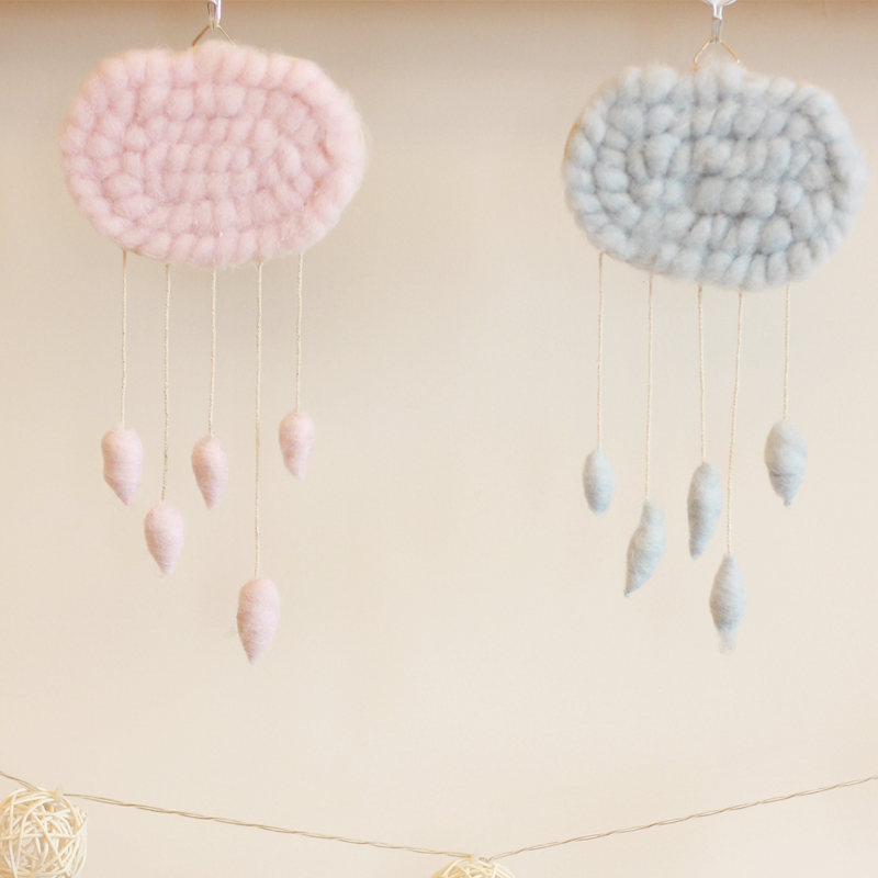 ins Nordic Wool Felt Flaky clouds Warm Heart Hearts Children's Room Photography shop Home Furnishing Decorative wall Pendantsin the Home accessories , Mural category - from Buy2taobao.com to provide professional Taobao agent buy service