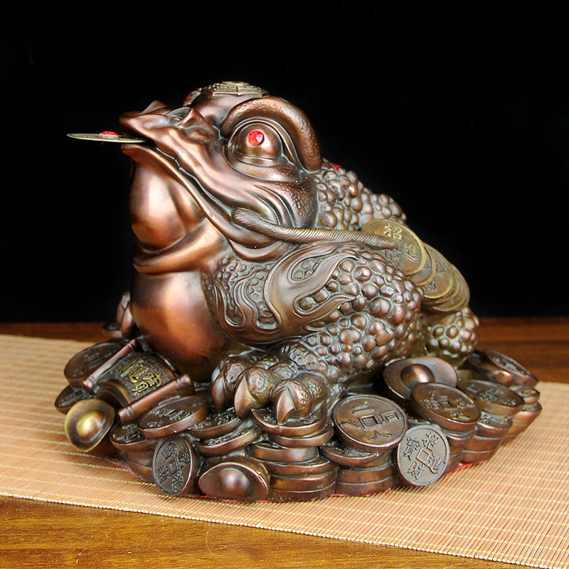 金蟾招财摆件纯铜三足金蟾蜍金蝉客厅玄关商铺开业礼品装饰工艺品