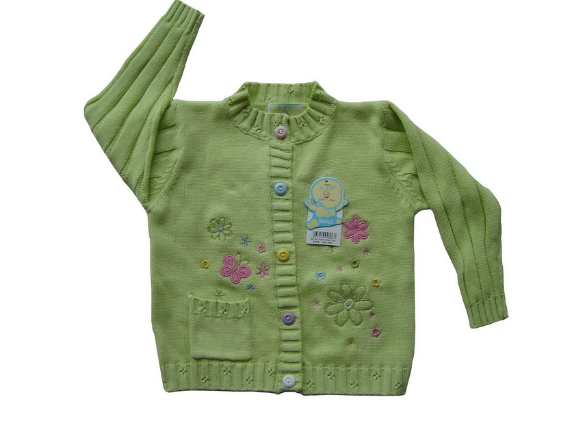 品牌贝特舒童装不易起球 20-62纯棉可爱小口袋挑洞图案婴儿童毛衣