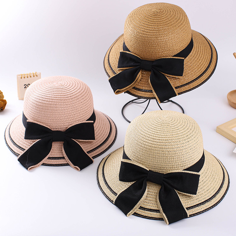 2021新款儿童草帽亲子款女童沙滩帽夏季防晒遮阳帽夏天凉帽薄帽子