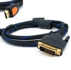 优质镀金 双磁环DVI转HDMI线 HDMI转DVI线 1080P 1.5米特价包邮