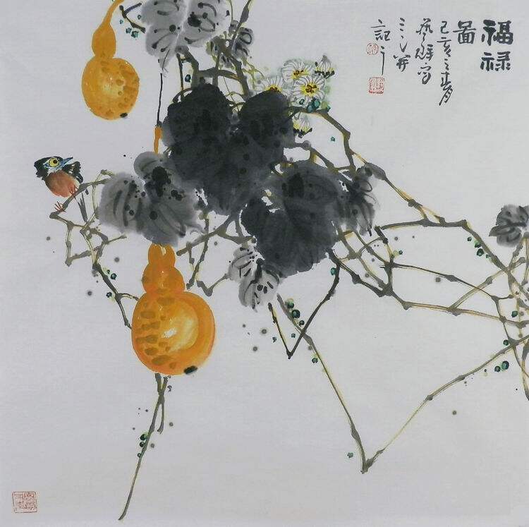 手绘花鸟画国画斗方四尺艺群字画孙艺群i062471热销国画