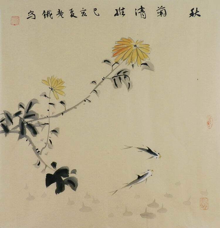 手绘字画客厅装饰画热销i060488老铁三尺斗方水墨国画花鸟画兰花