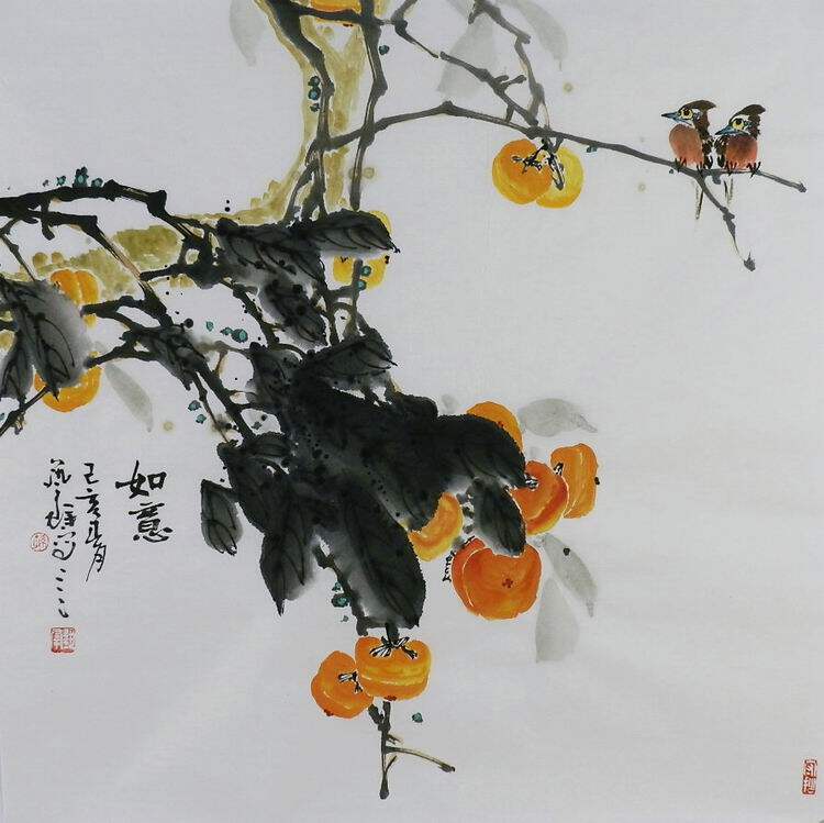 手绘花鸟画国画斗方四尺艺群字画孙艺群i062470热销国画