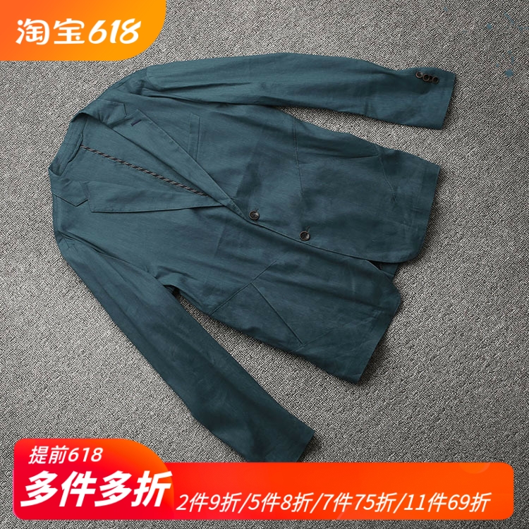 [安]兰米特卖春秋正品奢华高品质亚麻男西装外套AM6C2BX04