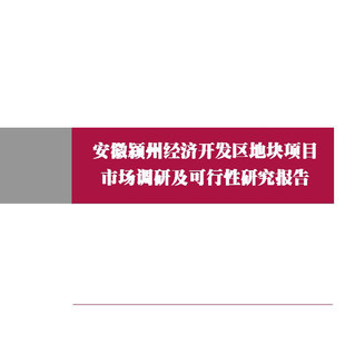 安徽阜阳-颍州经济开发区地块项目市场调研及可行性研究报告方案