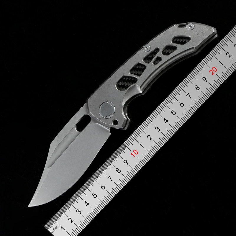 无限查理狂鲨折叠刀m390钢重折刀钛合金柄户外防身车载工具小刀具