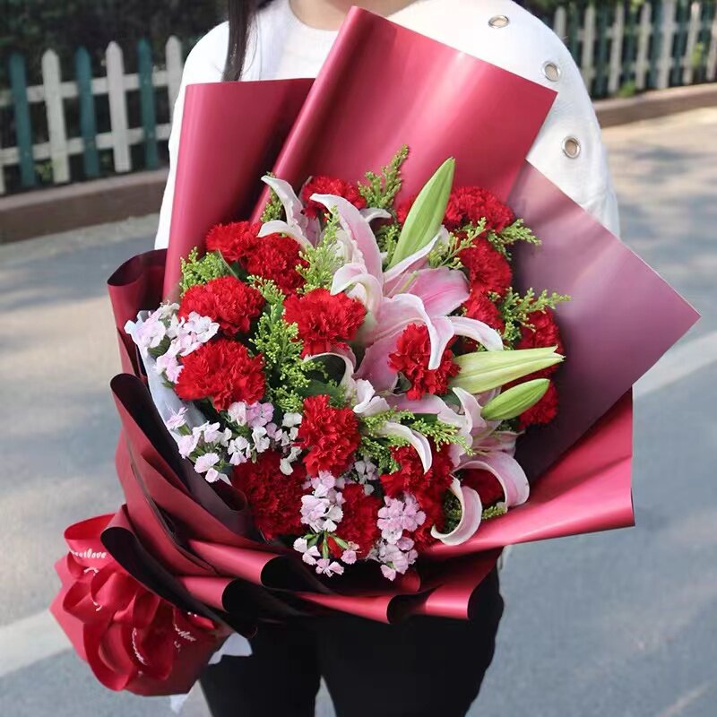 三八女王节康乃馨花束鲜花花单支团购同城速递兰州市西固安宁区红