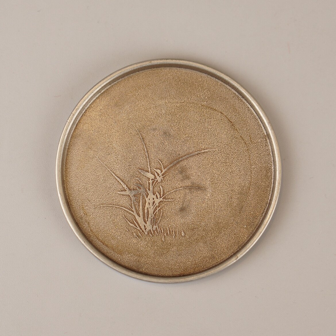 日本产间村自造纯锡急须台锡制日式壶承宝瓶座瓶床锡盘茶具茶器