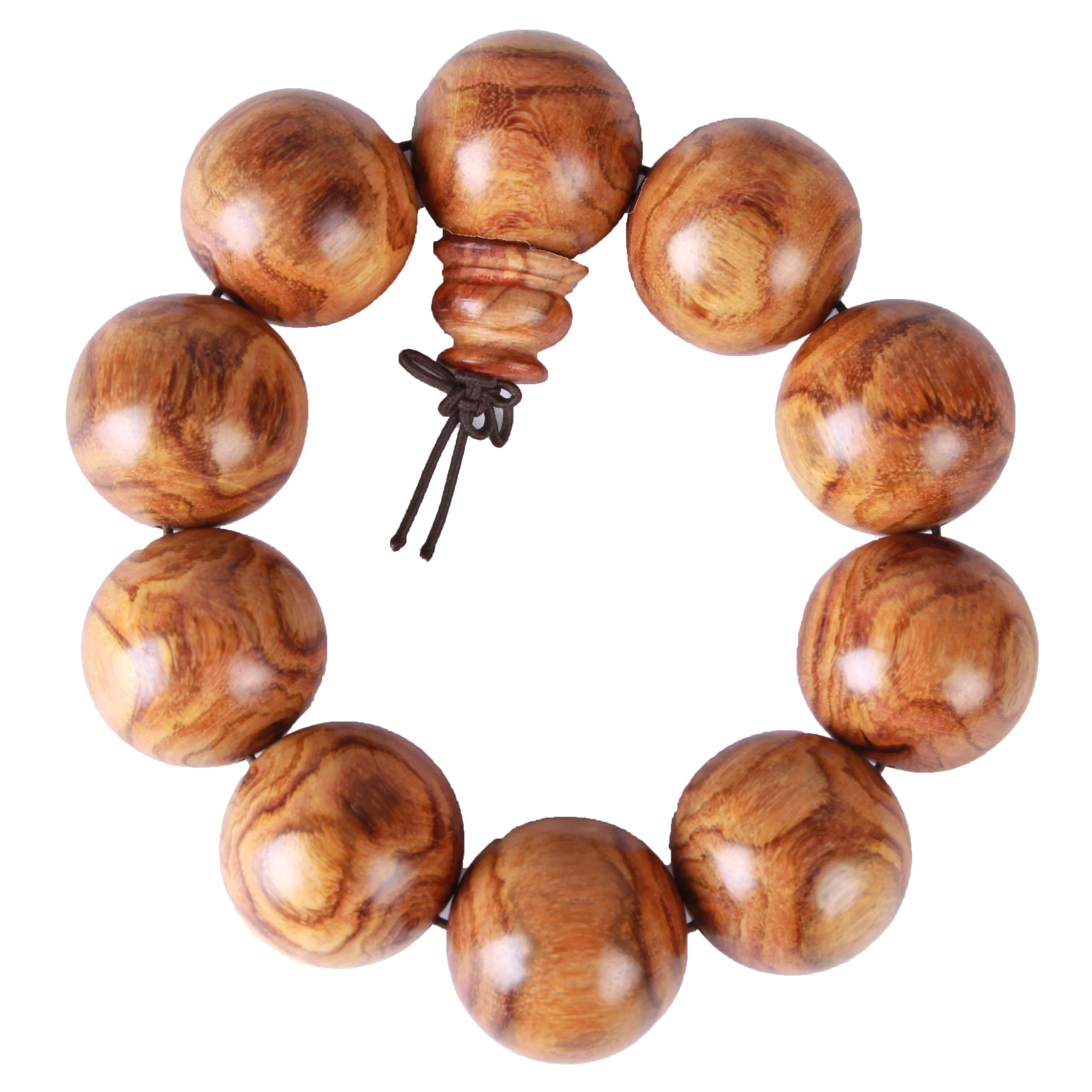 黄花梨佛珠 对眼 花纹绚丽 降香黄檀 26mm 67.5g 收藏佳品