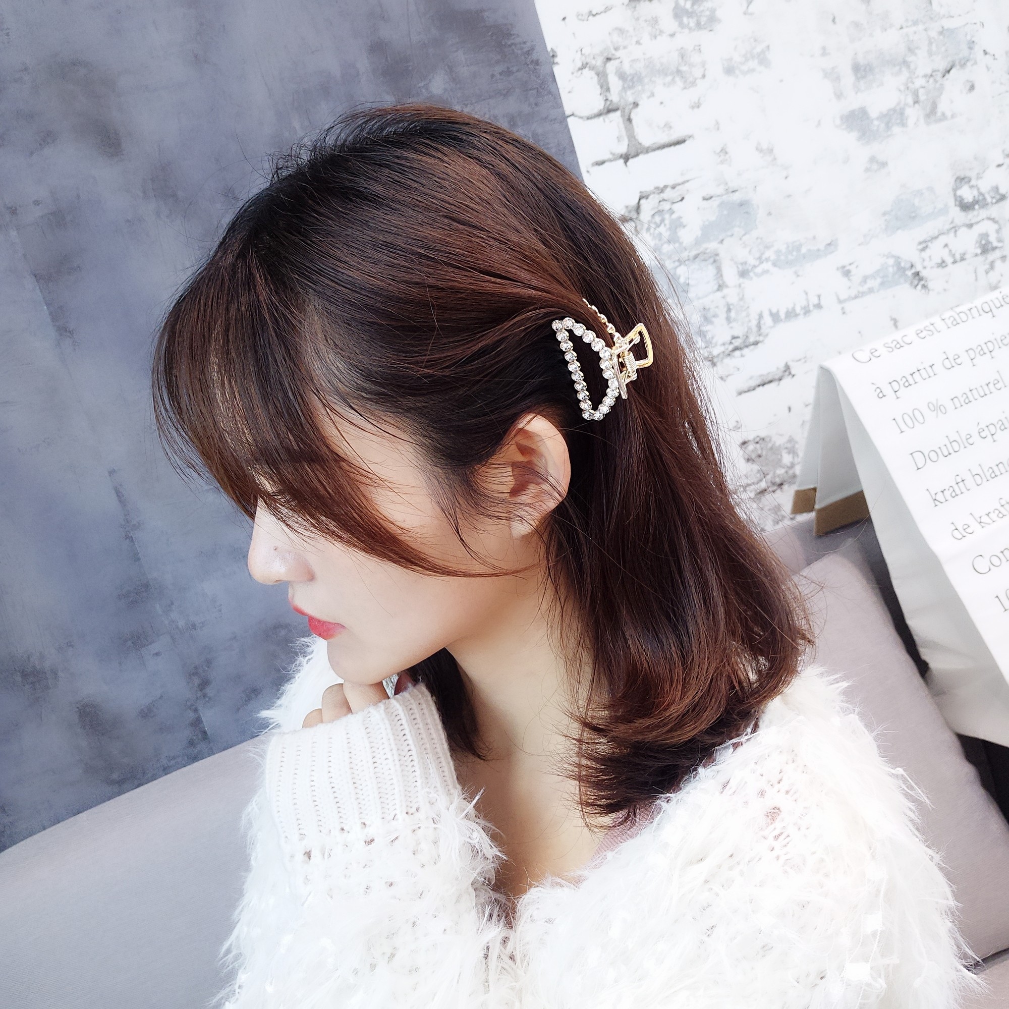 欧美金属发夹顶夹发卡洗澡珍珠发夹水钻中号抓夹ins风发饰边夹