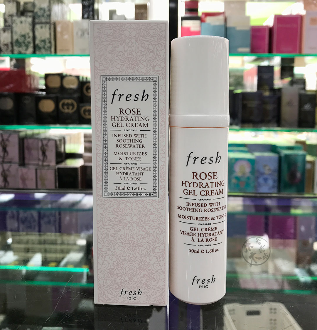 香港专柜 Fresh玫瑰润泽乳液 舒缓凝霜保湿啫喱面霜50ml 孕妇可用