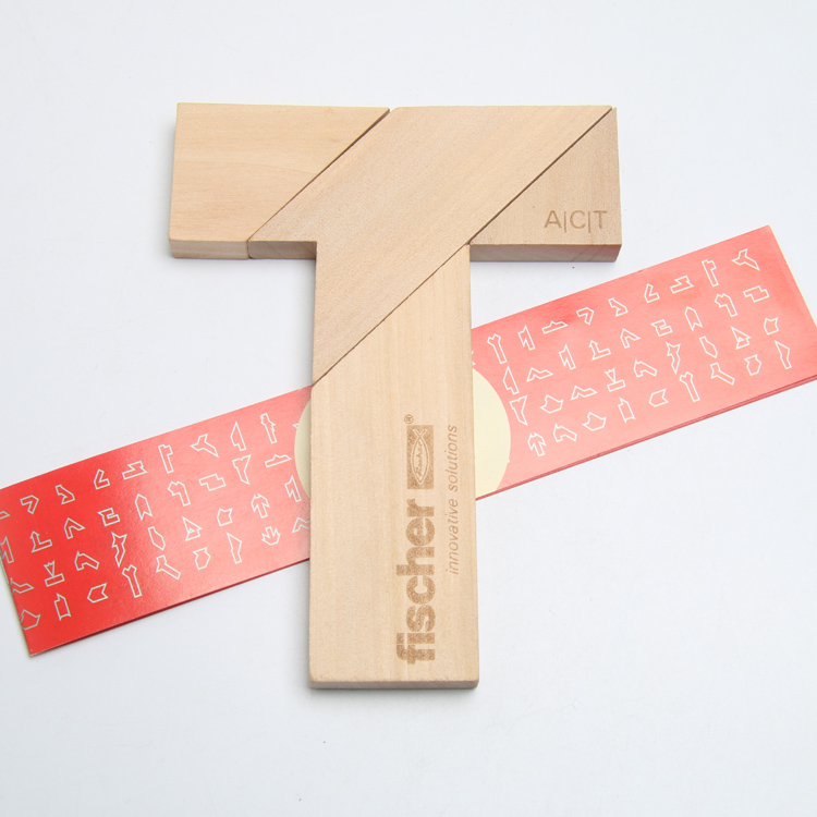 t字之迷拼图玩具 四巧板 成人学生儿童智力拼图木制益智玩具包邮