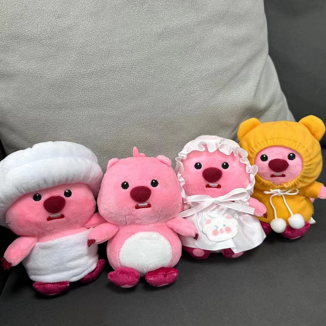粉色小海狸loopy少女心小露比可爱情侣毛绒公仔挂件