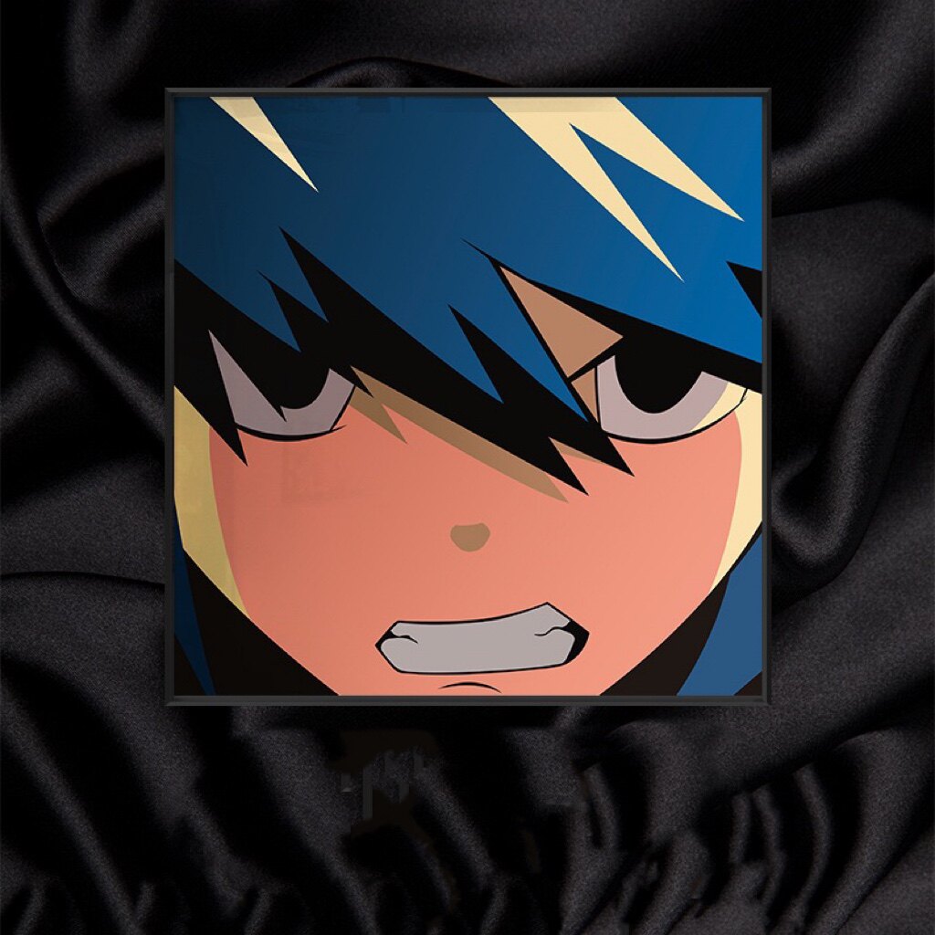 日本二次元aokizy潮流装饰画卡通人物挂画现代简约街潮背景墙画