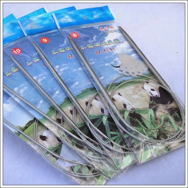 熊猫环针针 钢针毛衣针编织工具 80cm买2发3送记号扣 一件包邮
