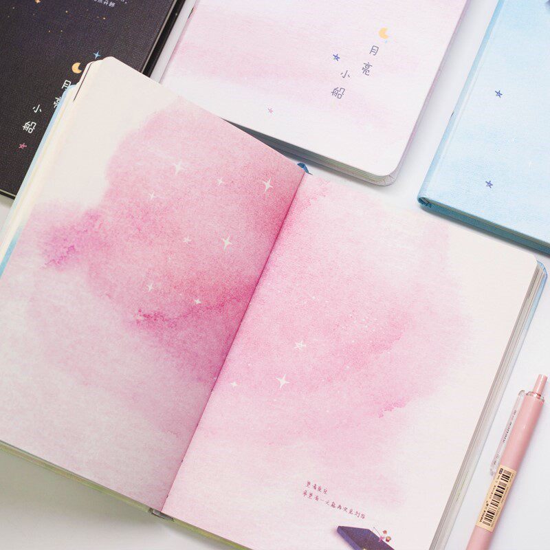 漂亮学生密码日记本创意彩页插画手绘带锁笔记本文具本子小清好看_8折