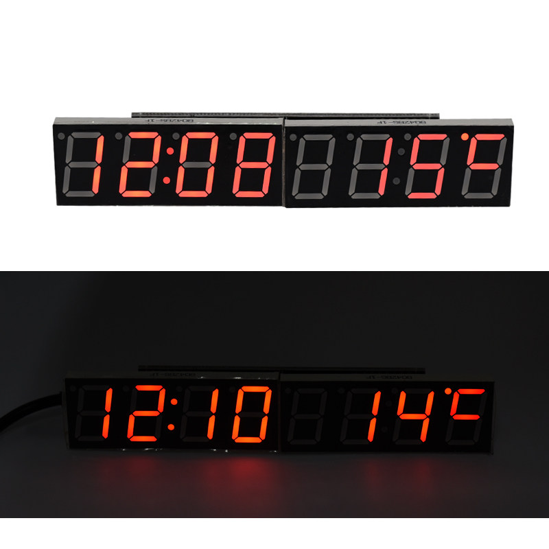 一折led电子钟diy_led时钟模块diy 数字电子钟 声控 室内温度计数码管