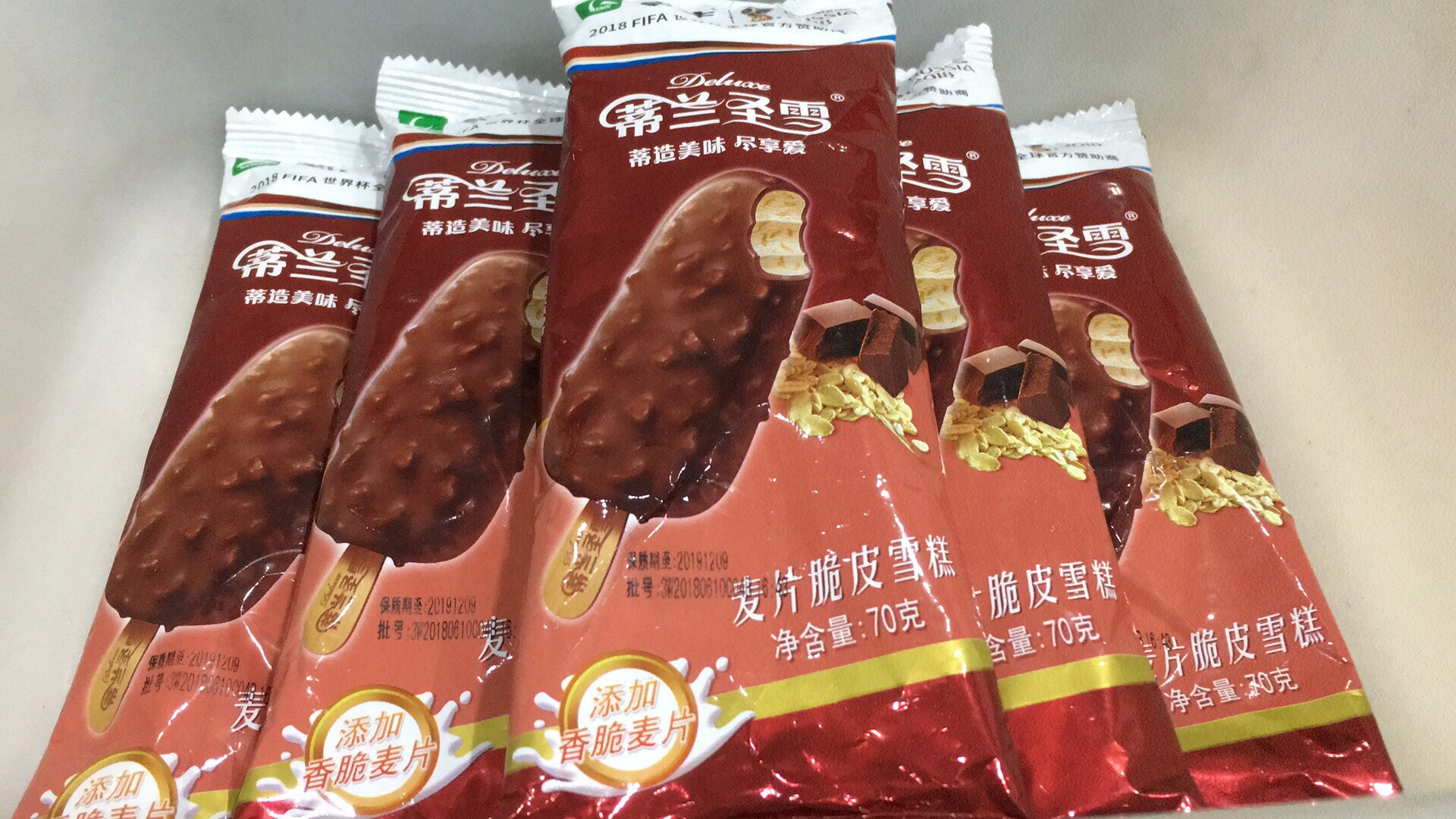 蒙牛蒂兰圣雪麦片脆皮雪糕冰淇淋5支支重庆冰淇淋