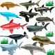 儿童大号仿真鲨鱼海洋动物玩具模型海底世界鲸鲨虎鲸海豚虎鲸套装