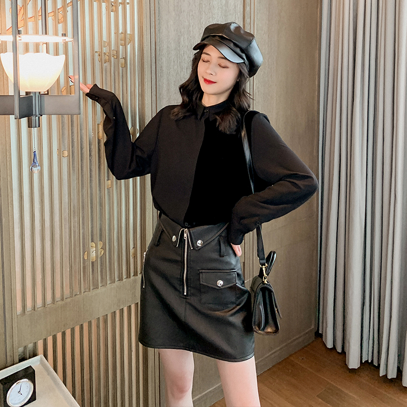 衬衫女2020春装新款韩版气质设计感小众黑色修身显瘦百搭套头衬衣在类目 女装/女士精品, 衬衫中 - 来自Buy2taobao.com提供专业的淘宝代购服务