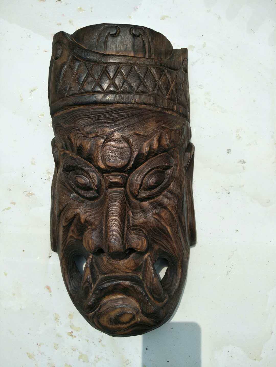 民间木雕般若脸谱佛头表演装饰风水挂件摆件脸谱