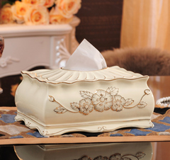 欧式创意陶瓷浮雕纸巾盒 高档客厅抽纸盒摆件家居装饰品结婚礼物