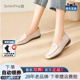 蜘蛛王女鞋官方旗舰店2025夏季新款乐福鞋真皮休闲平底软底妈妈鞋