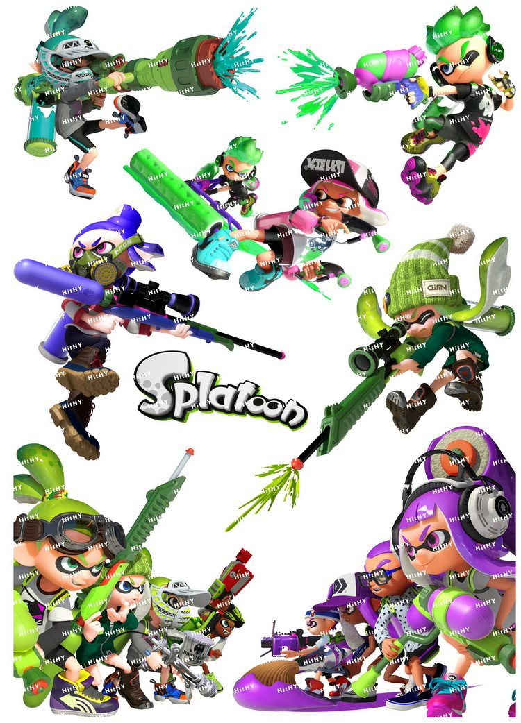 大号f0298-02喷射战士splatoon游戏笔记本电脑手机结它