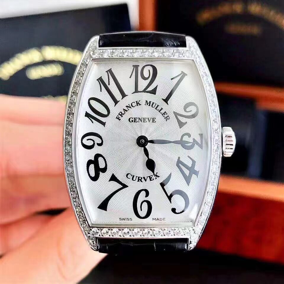 法兰克穆勒fm2852,法穆兰中号白钢镶钻女表 全套