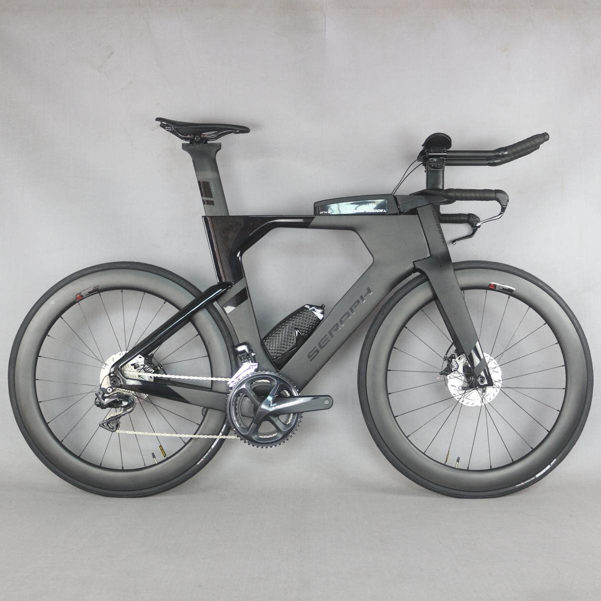 骑行碳碳tt912磨砂黑整车 seraph品牌碳纤维铁三自行车tt整车