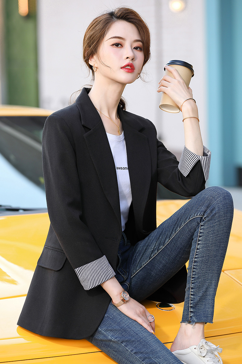 西装外套女时尚气质修身百搭网红休闲后开叉小西服韩国上衣春秋