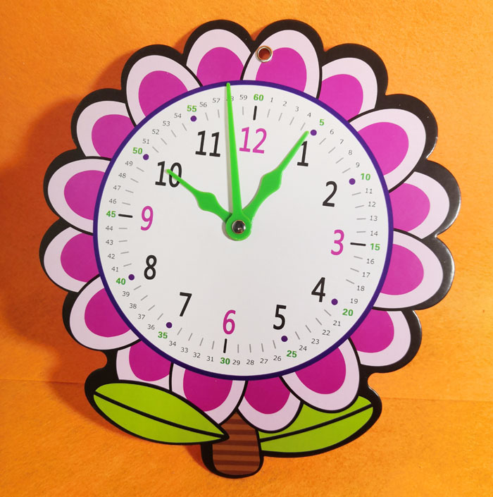 卡通时钟拼板 儿童玩具教具 学具时 钟表玩具 钟表学习板 向日葵