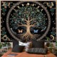 房间背景布壁毯壁挂布神秘的生命之树挂毯波西米亚日月墙布Tarot