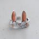 【兔头】纯银大耳朵兔子戒指时尚滴油祥云小兔指环女创意甜美可爱