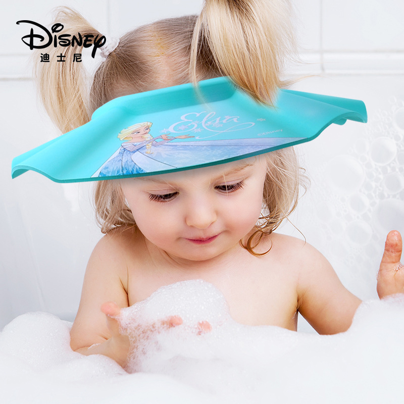 迪士尼冰雪奇缘宝宝洗头帽防水护耳小孩洗澡发浴帽婴儿童洗头神器