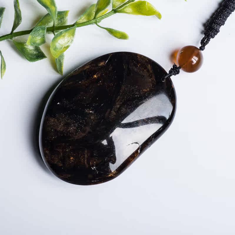 纯天然缅甸琥珀40.5g【翳珀全蜜圆形裸料挂件】27