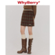 WhyBerry 23AW“藏在石榴里”红棕格小短裙秋冬半身裙复古英伦风
