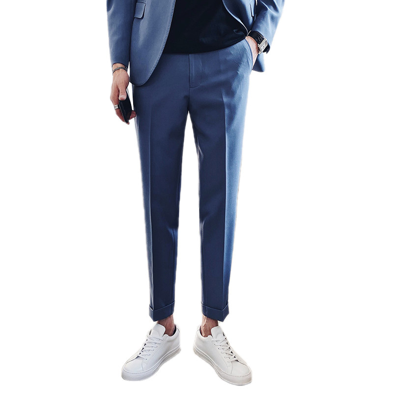 精致版型男士修身翻边休闲西裤 宝蓝 k141/p80 控95|数据包下载-一