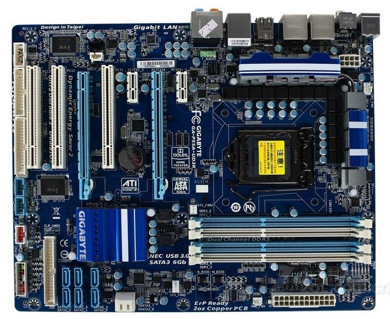 1156针技嘉ga-p55a-ud3r独显大板p55ddr3i3i5i7cpu主板