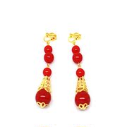 Shi Huanqi E215 Accessories red beaded dress cheongsam Chinese brides earrings Edition