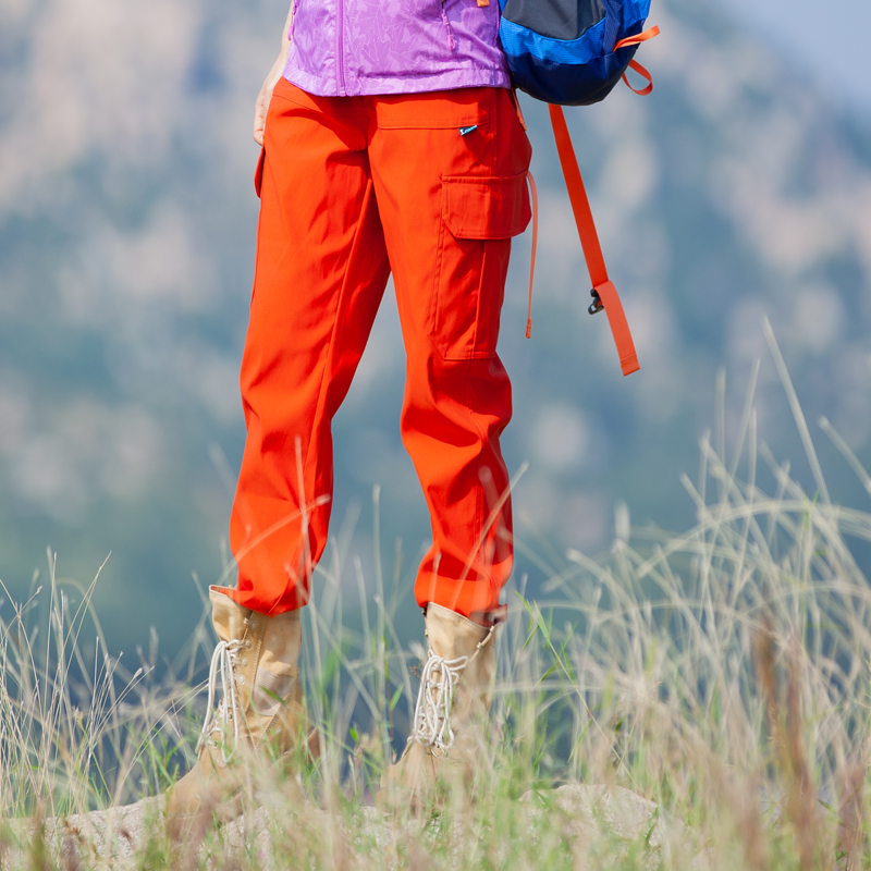 户外工装裤速干裤女 徒步登山长裤 透气微弹束脚快干裤大码休闲裤