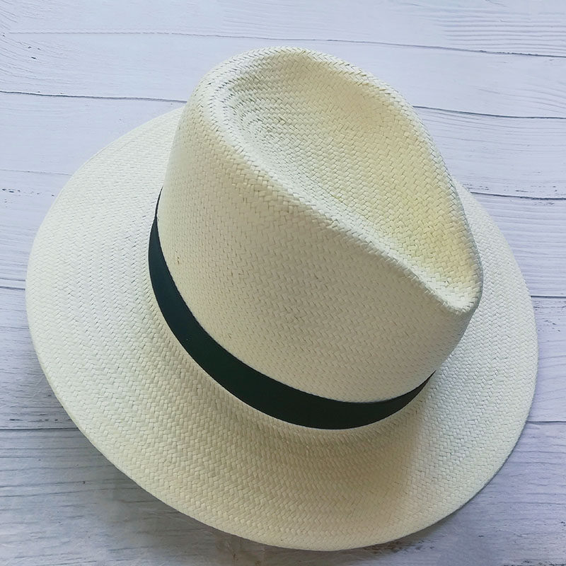 西班牙尾单手编五分草巴拿马草帽礼帽遮阳牛仔辣椒同款男女太阳帽