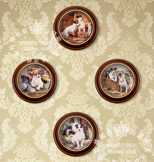 英国Danbury Mint 可爱狗狗 Jack russells 陶瓷盘壁画四件套|msdalam kategori Aksesori rumah, mural - dari Buy2taobao.com untuk memberikan perkhidmatan ejen Taobao profesional membeli