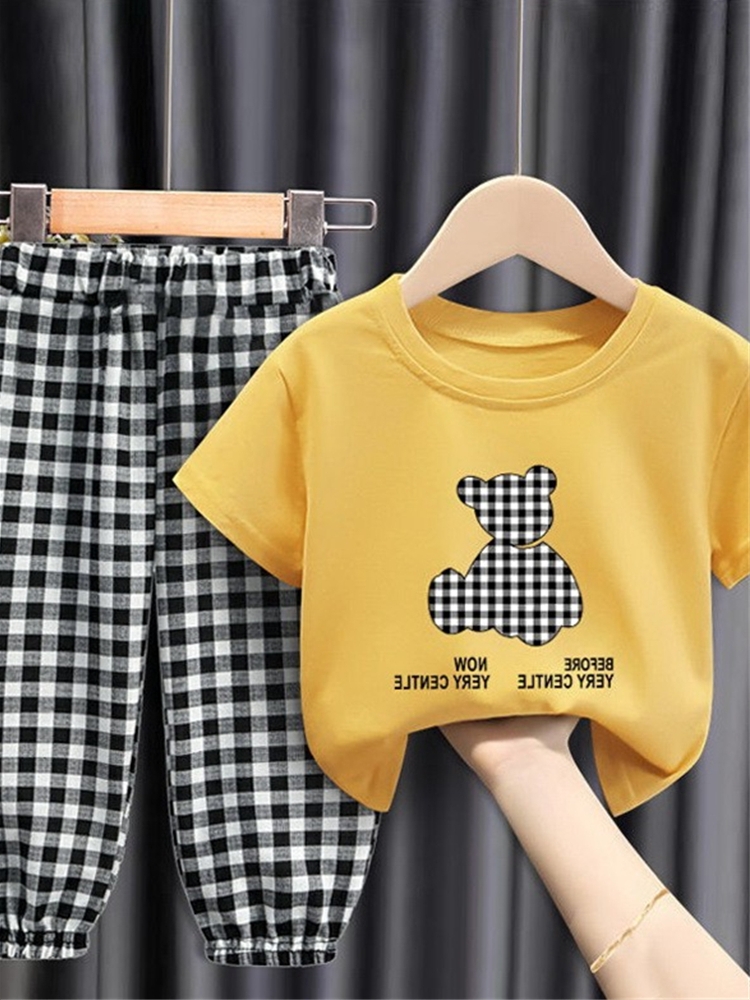 亲子装男女童短袖T恤套装2024新款夏季儿童衣服宝宝洋气两件套装