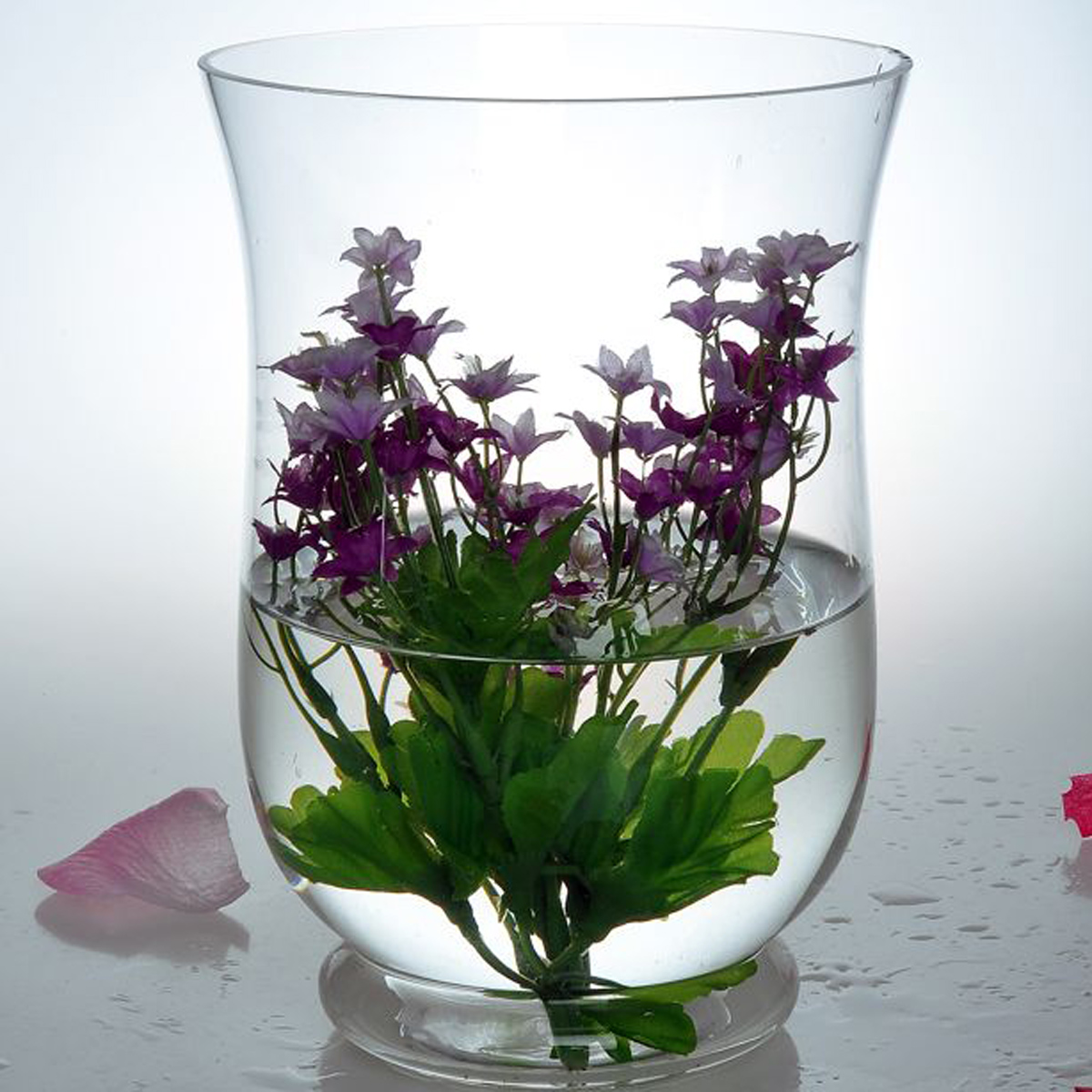 明瑞新款台面制品5折水晶玻璃鱼缸创意水培花器花瓶风灯多用摆件