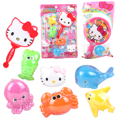 Hello Kitty 公仔哈喽KT玩具屋家 戏水磁性捞鱼 凯蒂猫板板球套装